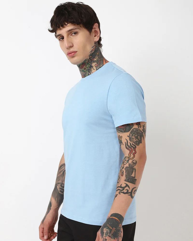 بيواكوف Men's Sky Blue T-shirt